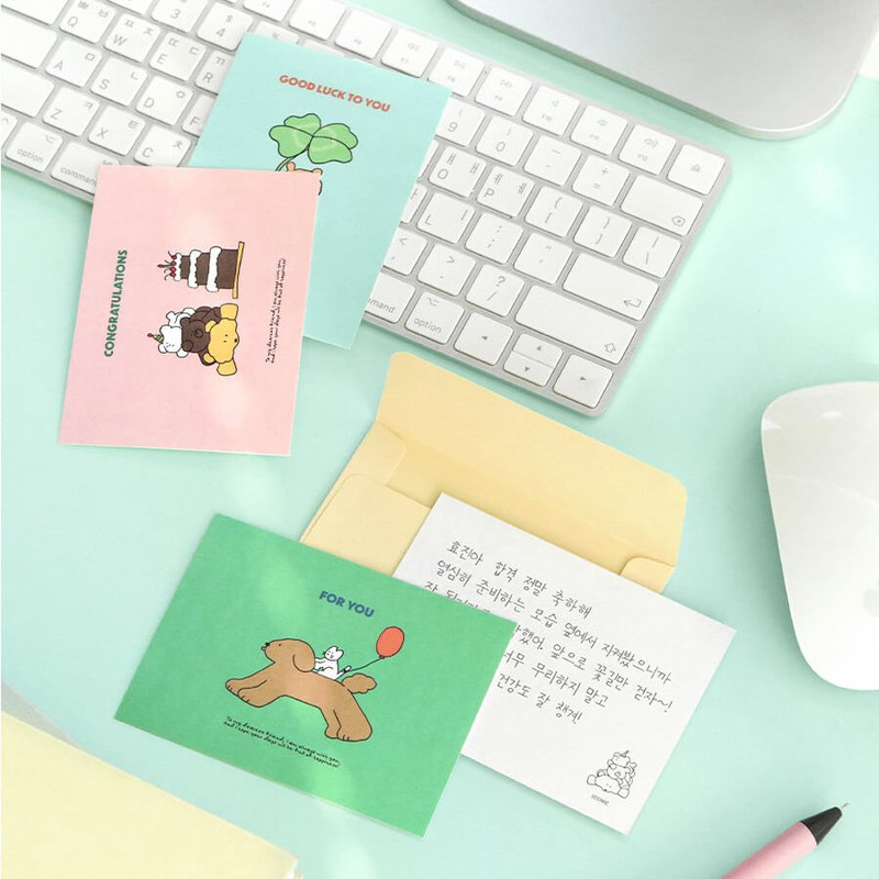 usage example of Iconic Cuddly Message Cards Envelope Set