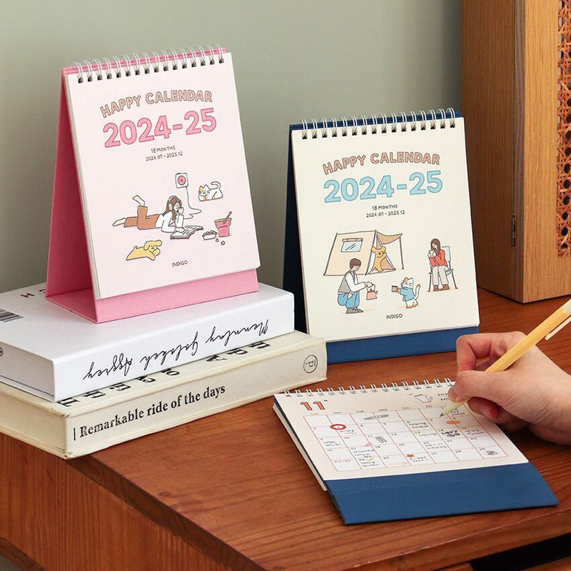Usage example of Indigo 2024-25 Happy 18 Months Stnading Desk Calendar