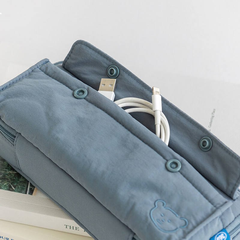 front pocket - Romane 365 Bear Pocket Zipper Pencil Case