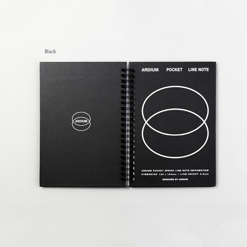 Black - Ardium Pocket Wirebound Lined Notebook