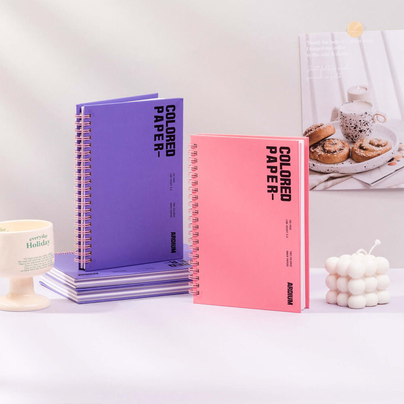 Ardium Colored Paper Wire-bound Lined Notebook