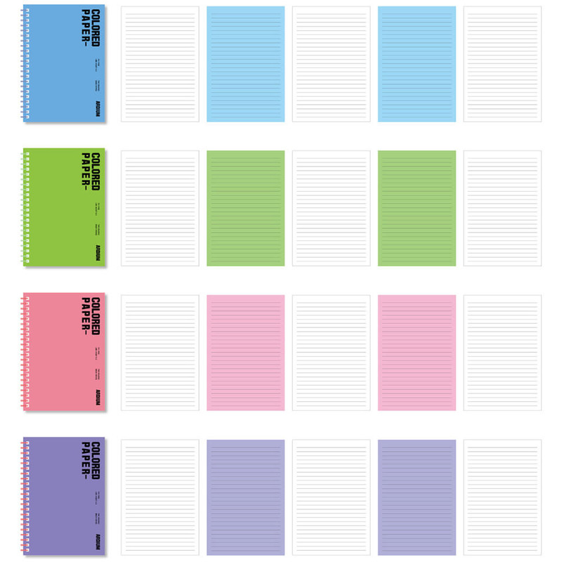 Inner pages - Ardium Colored Paper Wire-bound Lined Notebook