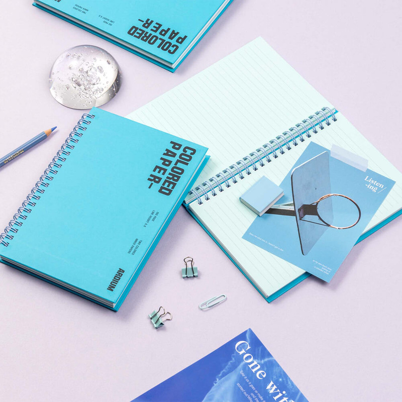Ardium Colored Paper Wire-bound Lined Notebook