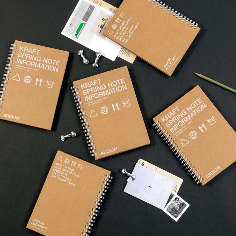 Ardium Kraft Wire-bound Lined Notebook