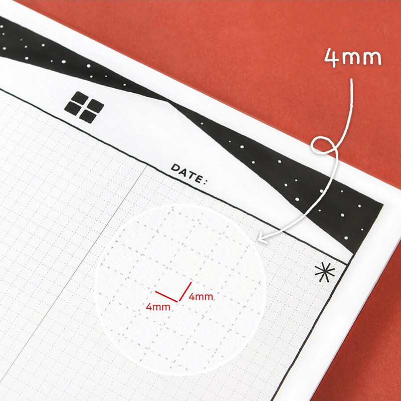 4mm grid - Iconic Doodle B5 Grid Notepad