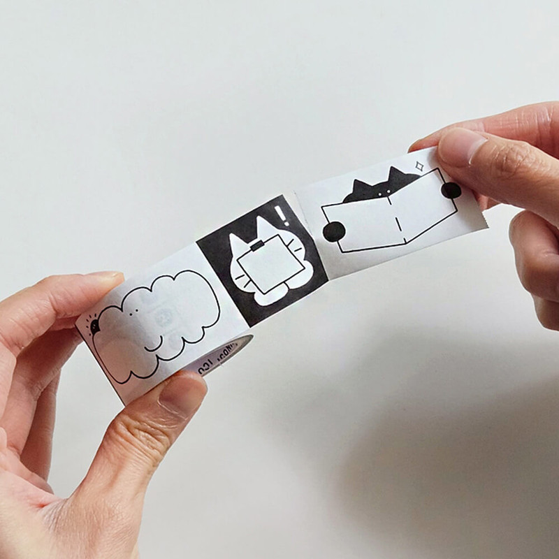 Easy cut - Iconic Doodle Sticky Memo Roll Tape Easy cut - Iconic Doodle Sticky Memo Roll Tape