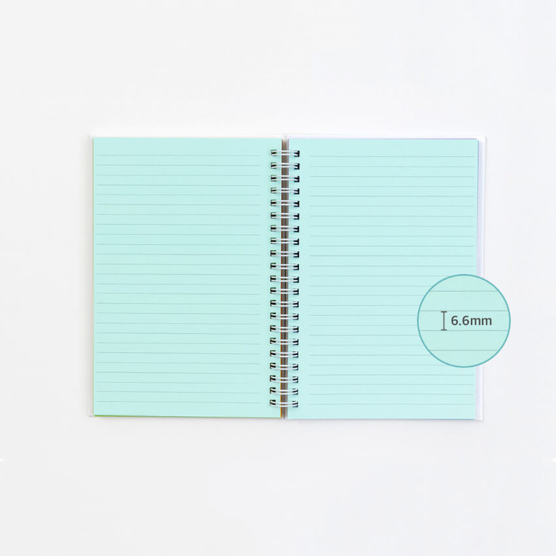 6.6mm lined spacing - Ardium B+W Rainbow Wire-bound Lined Notebook 6.6mm lined spacing - Ardium B+W Rainbow Wire-bound Lined Notebook