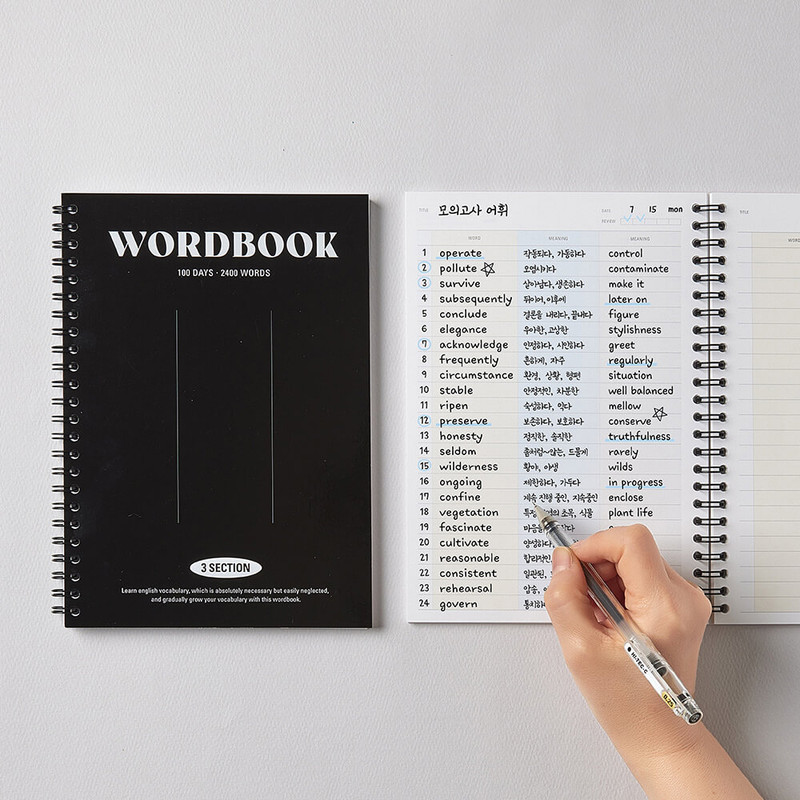Black - Antenna Shop Basic A5 Vocabulary Notepad