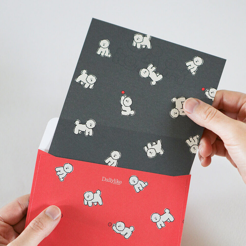 Usage example of Dailylike Downy Bichon Shape Letter Envelope Set Usage example of Dailylike Downy Bichon Shape Letter Envelope Set