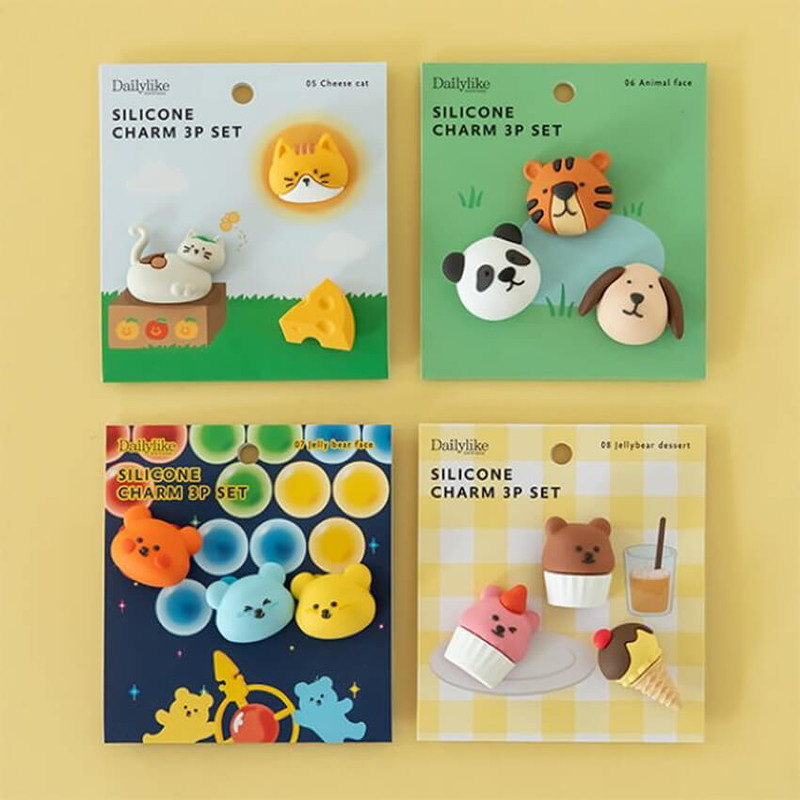 Dailylike Silicone Charm Set of 3 Pcs 05-08 Dailylike Silicone Charm Set of 3 Pcs 05-08
