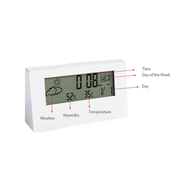 Brisk Style Clear Digital Indoor Thermometer Hygrometer Desk Clock Brisk Style Clear Digital Indoor Thermometer Hygrometer Desk Clock