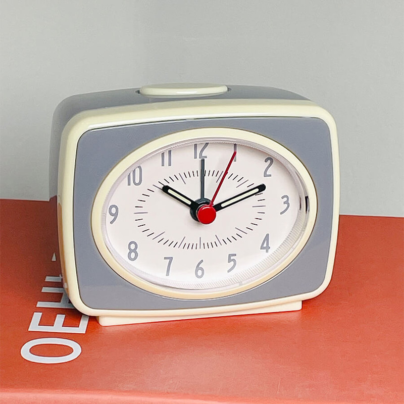 Gray - Brisk Style Retro Analog Desk Clock