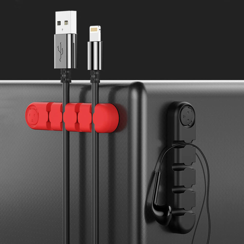 Usage example of Brisk Style Fix Silicone Cable Organizer Holder Usage example of Brisk Style Fix Silicone Cable Organizer Holder