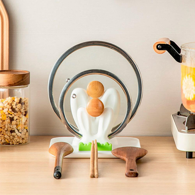 Usage example of Brisk Style Rabbit Pot Lid Kitchen Utensils Holder