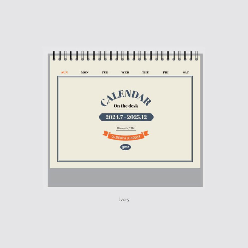 Ivory - GMZ 18 months On The Desk Calendar Scheduler Ivory - GMZ 18 months On The Desk Calendar Scheduler