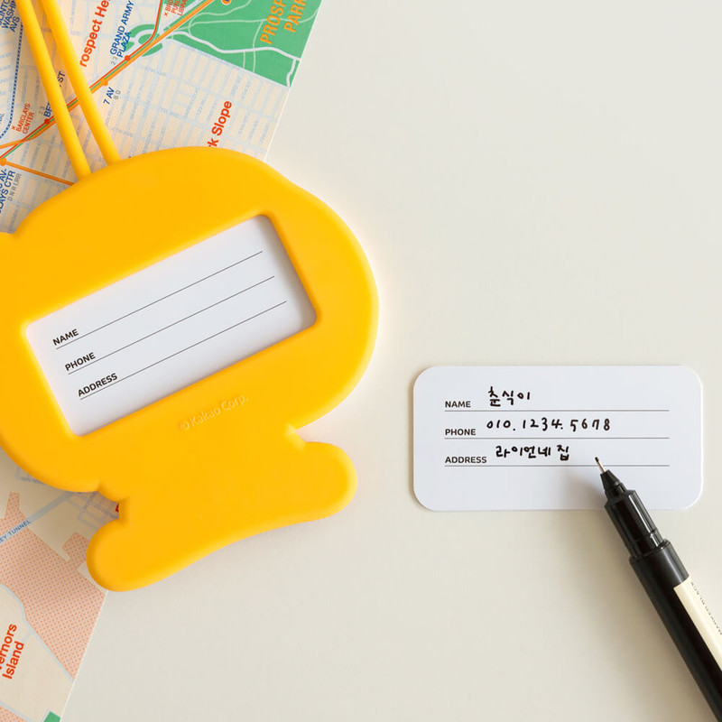 Usage example of Kakao Friends Choonsik Luggage tags Name Tag