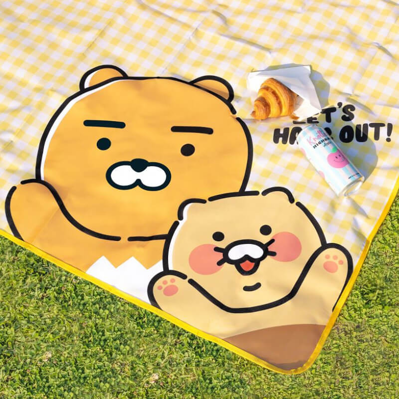 Cute Ryan & Choonsik - Kakao Friends Ryan & Choonsik Foldable Picnic Mat Blanket