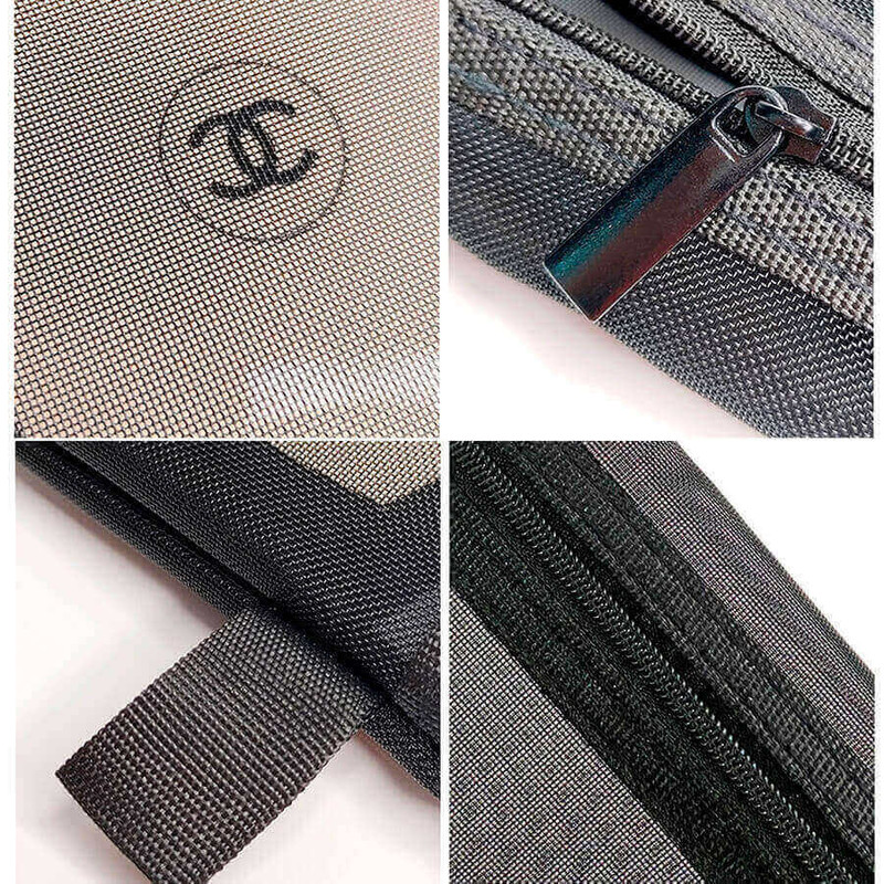 Detail of Brisk Style Large Mesh Zipper Makeup Bag Detail of Brisk Style Large Mesh Zipper Makeup Bag