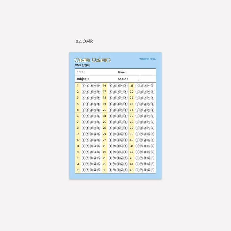 02 OMR Card - Indigo Tenschool Study Sticky Notepad