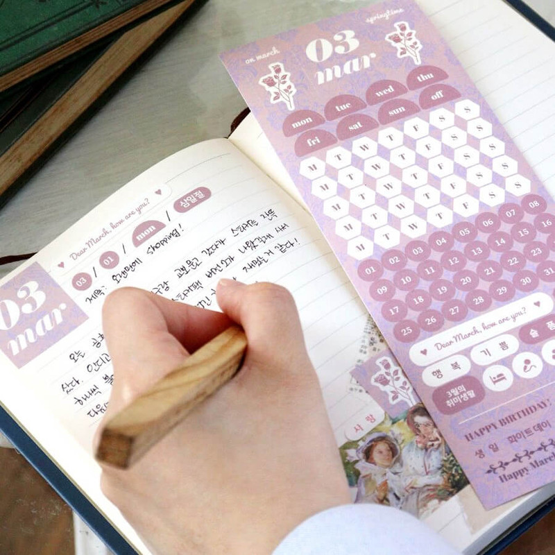 Usage example of Indigo Gibon Month Week Date Sticker Pack Ver2