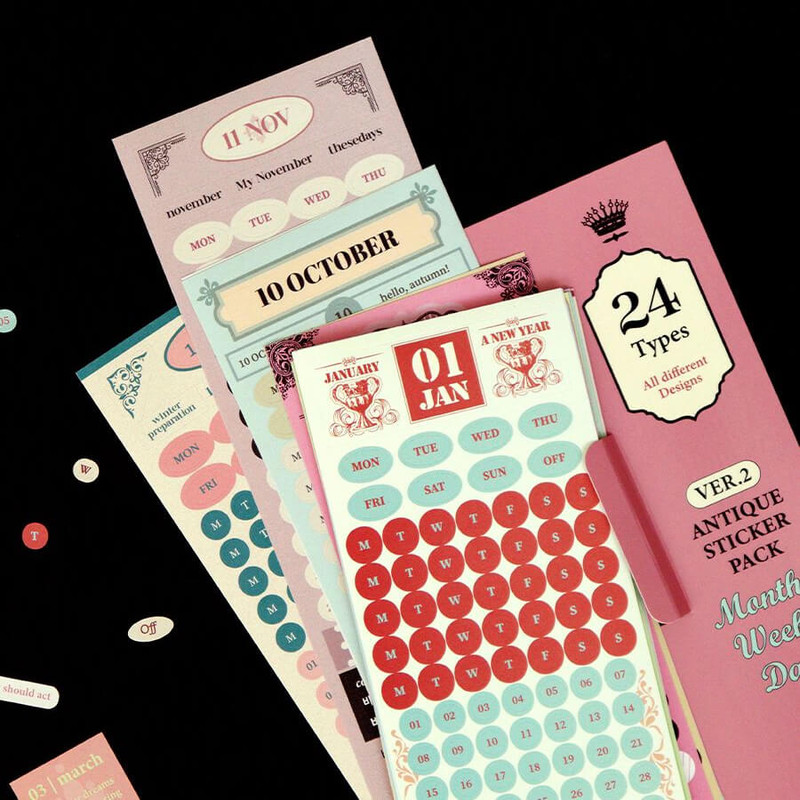 Indigo Gibon Month Week Date Sticker Pack Ver2