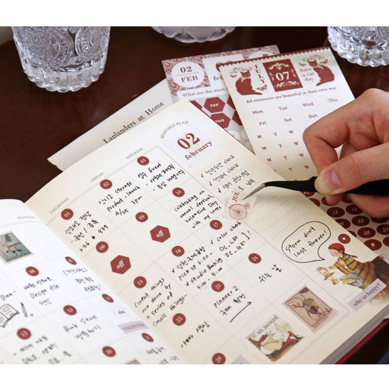 Usage example of Indigo Gibon Month Week Date Sticker Pack Ver2