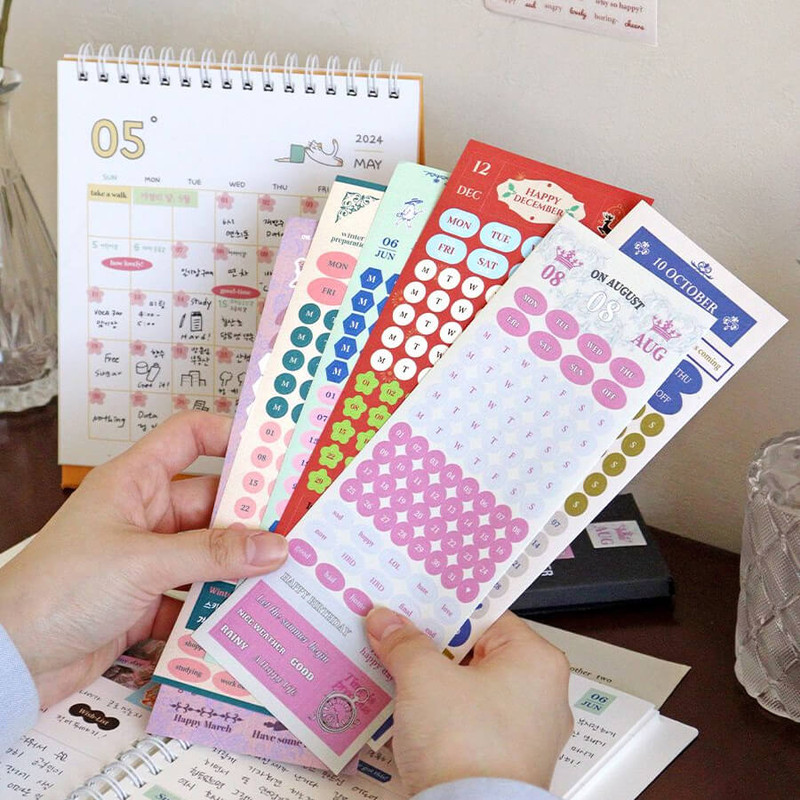 Usage example of Indigo Gibon Month Week Date Sticker Pack Ver2