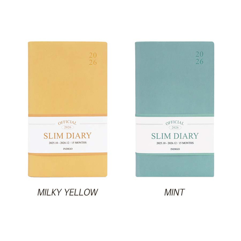 Milky yellow, Mint - 2026 Official Slim Dated Monthly Planner Scheduler Milky yellow, Mint - 2026 Official Slim Dated Monthly Planner Scheduler