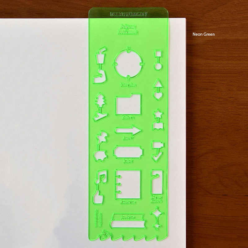 Neon Green - Play Obje Plepic Cute Out PVC Soft Template Bookmark