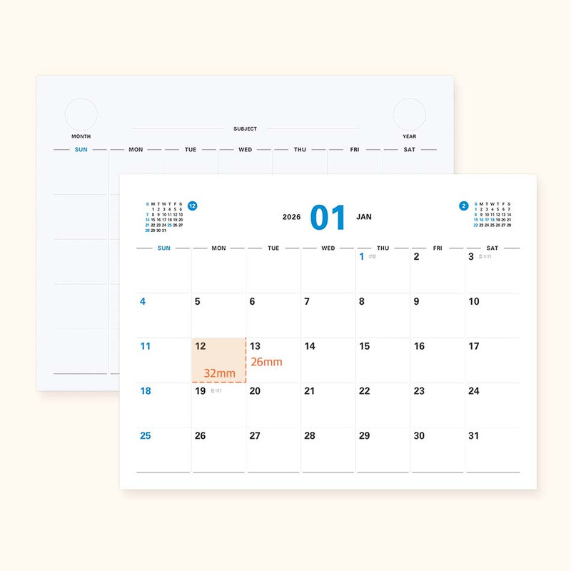 Double side calendar - Indigo 2026 Prism Desk Calendar