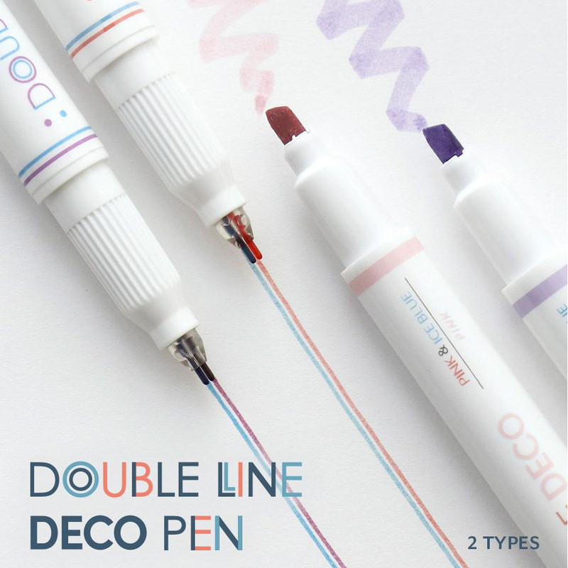 Iconic Dual Line Double Ended Color Pen Set