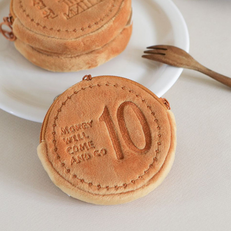 Front - Dailylike 10-Won Bread Zipper Wallet Keyring