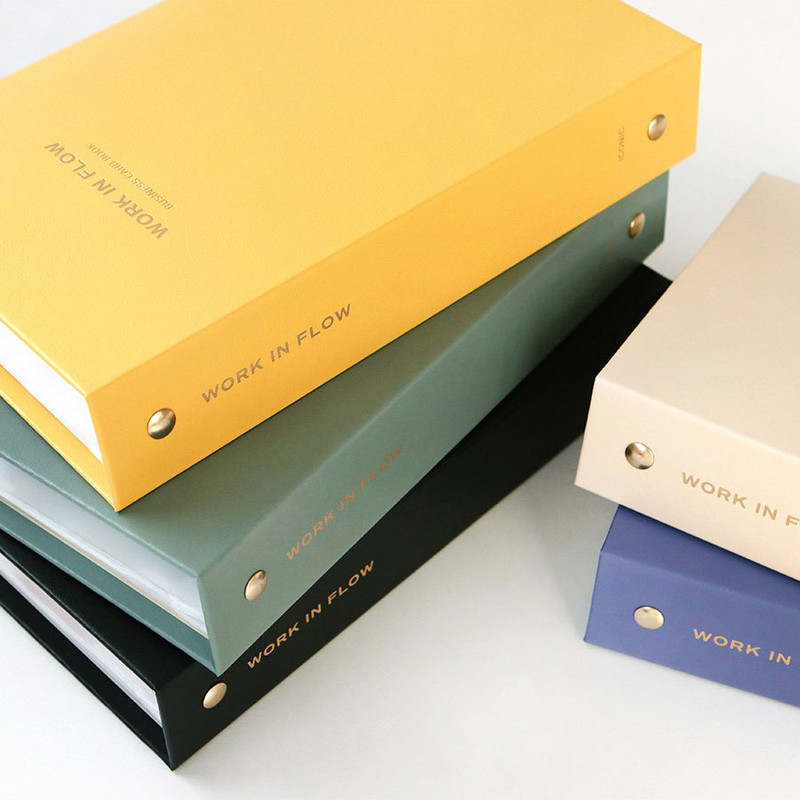 Hardcover - Iconic Work In Flow Business Card Holder Book