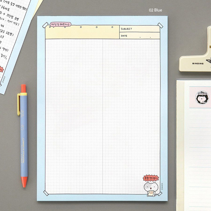 02 Blue - Iconic Blah Blah B5 Grid Notepad 02 Blue - Iconic Blah Blah B5 Grid Notepad