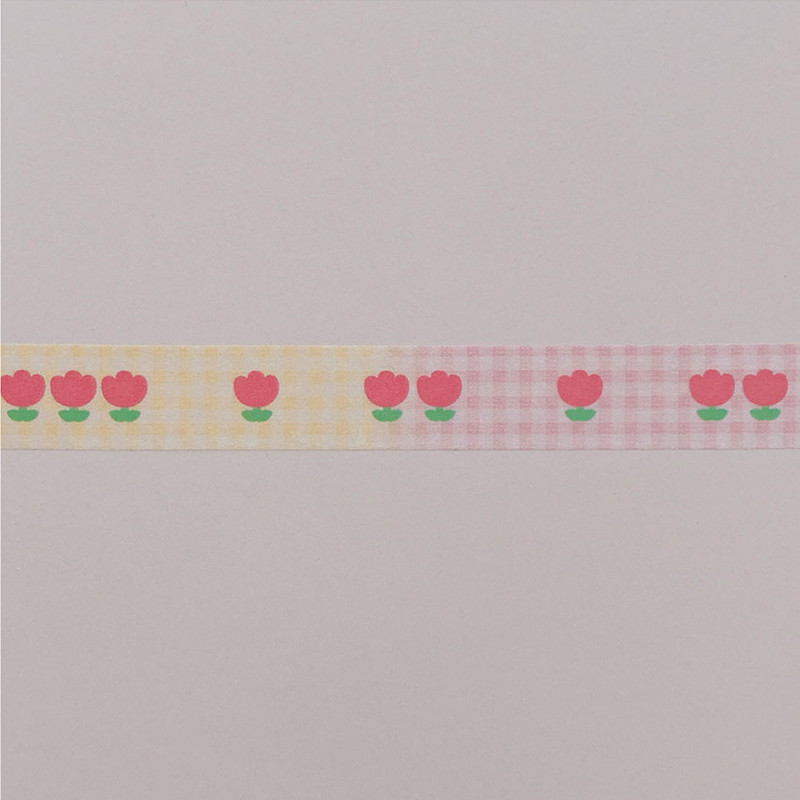 Hoho Munbanggu Check Tulip Deco Paper Masking Tape Hoho Munbanggu Check Tulip Deco Paper Masking Tape