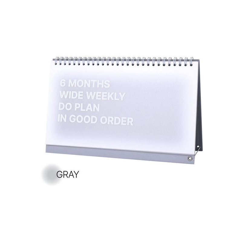 Gray - Wanna This DO 6 Months Dateless Weekly Desk Study Planner