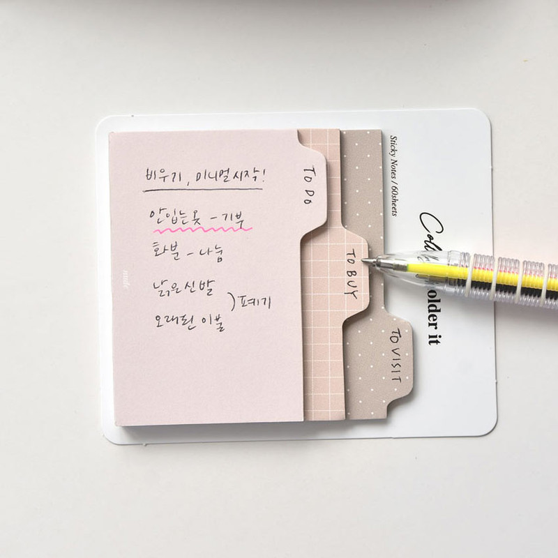 Usage example of Plepic Collage Tall Folder Index Sticky Notepad Set