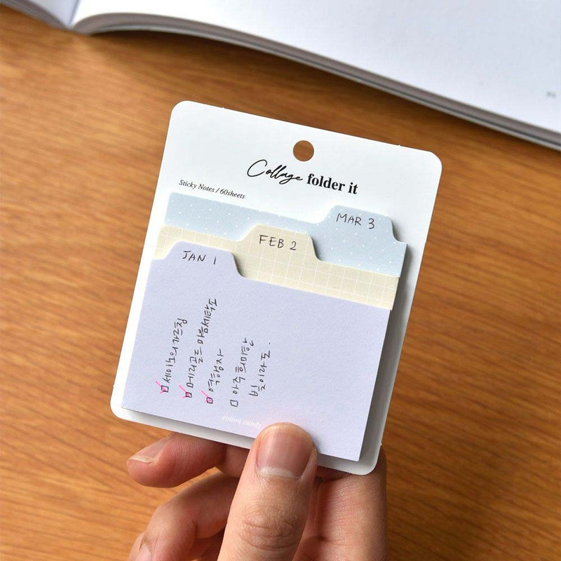 Usage example of Plepic Collage Tall Folder Index Sticky Notepad Set