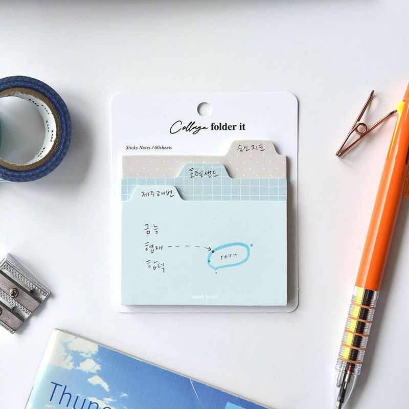 Usage example of Plepic Collage Tall Folder Index Sticky Notepad Set