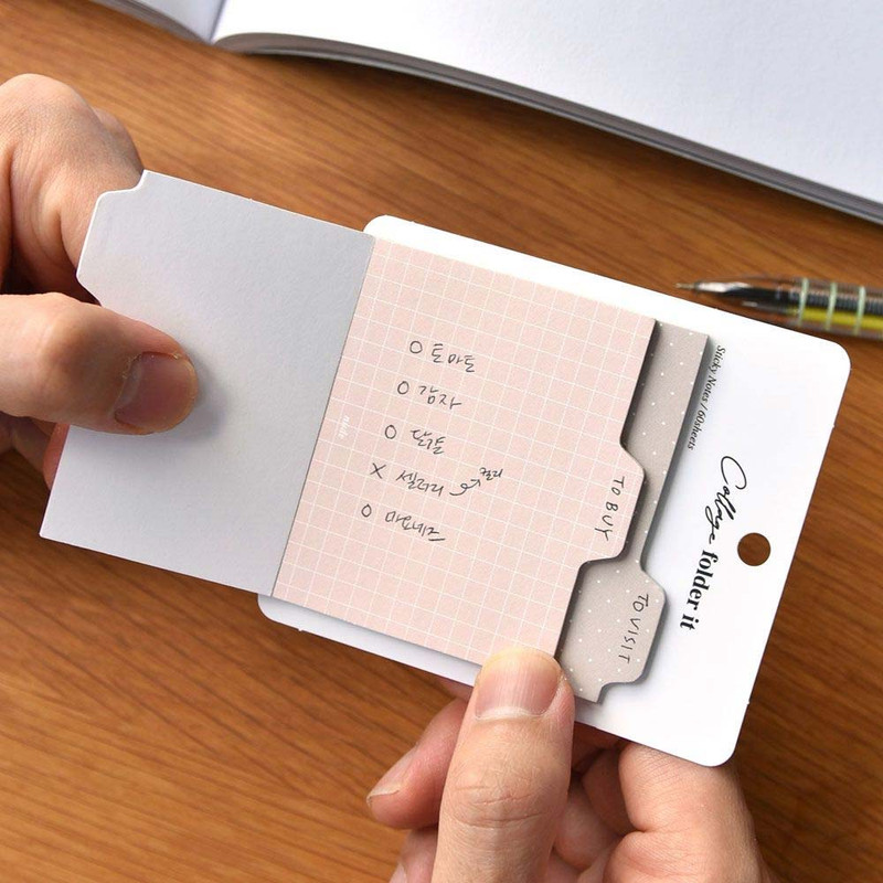 Usage example of Plepic Collage Tall Folder Index Sticky Notepad Set