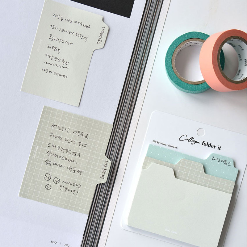 Usage example of Plepic Collage Tall Folder Index Sticky Notepad Set