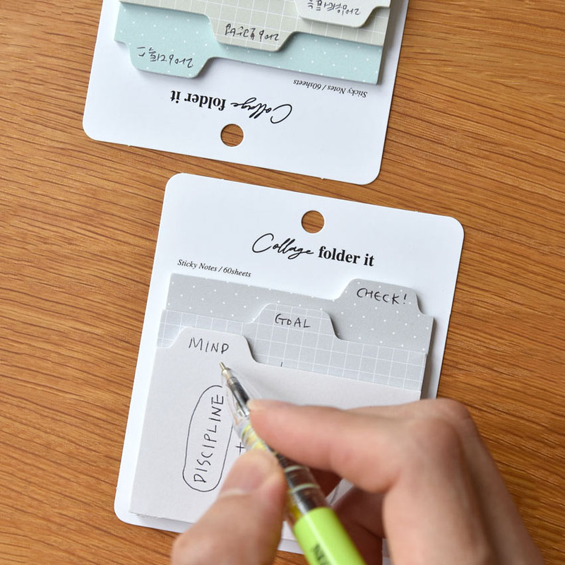 Usage example of Plepic Collage Tall Folder Index Sticky Notepad Set