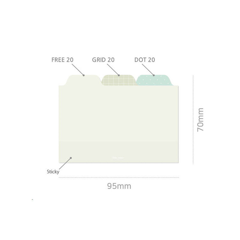 Size - Plepic Collage Wide Folder Index Sticky Notepad Set