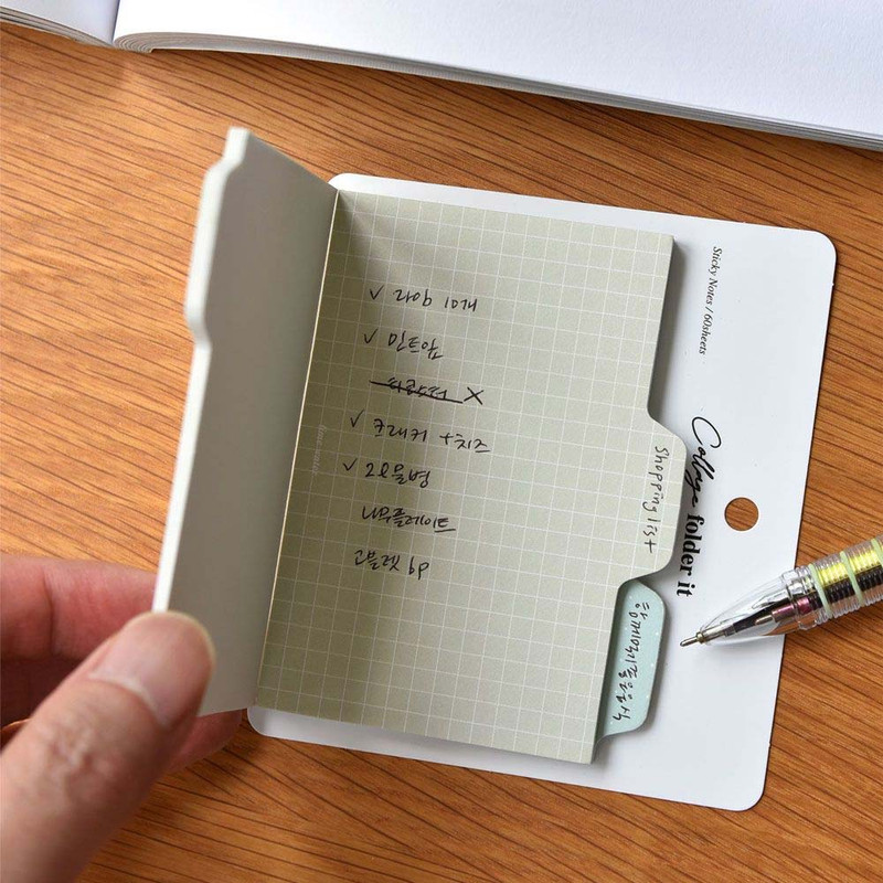 Usage example of Plepic Collage Wide Folder Index Sticky Notepad Set