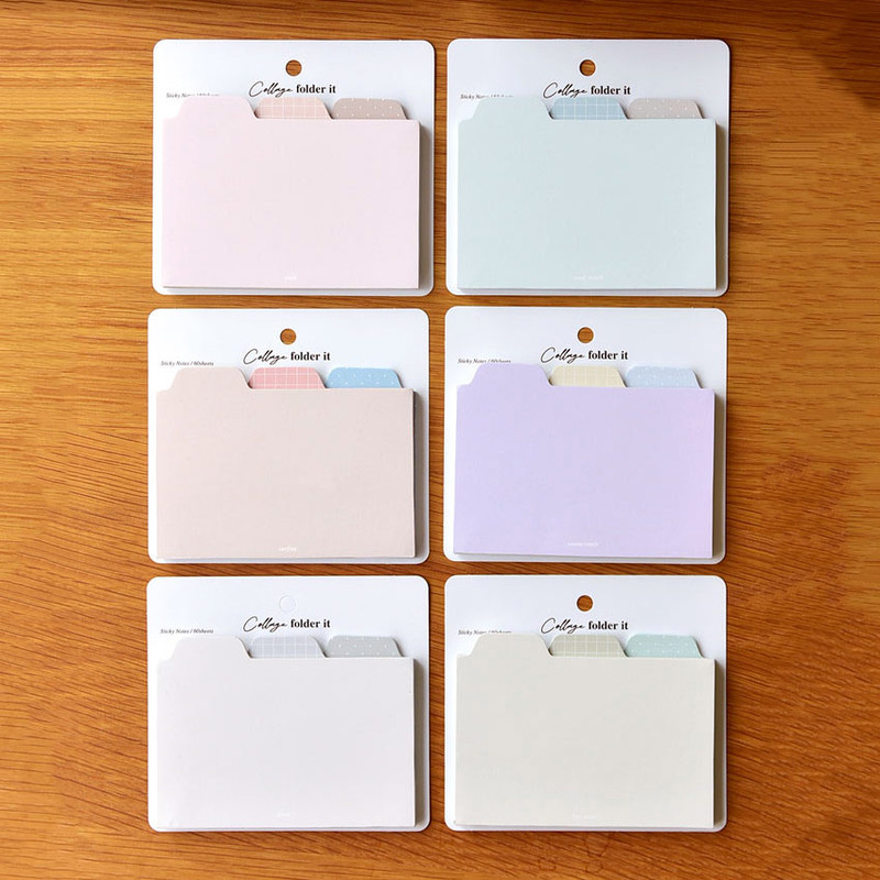 Plepic Collage Wide Folder Index Sticky Notepad Set