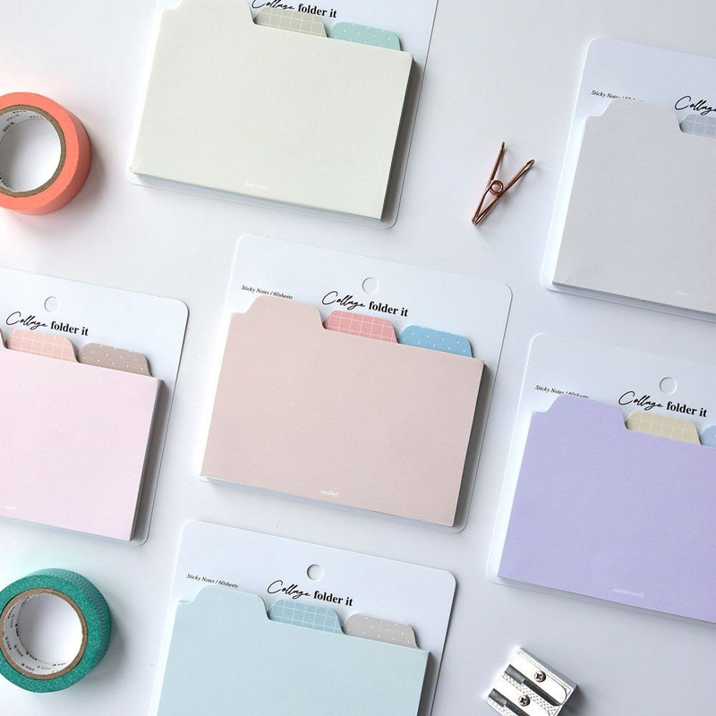 Plepic Collage Wide Folder Index Sticky Notepad Set