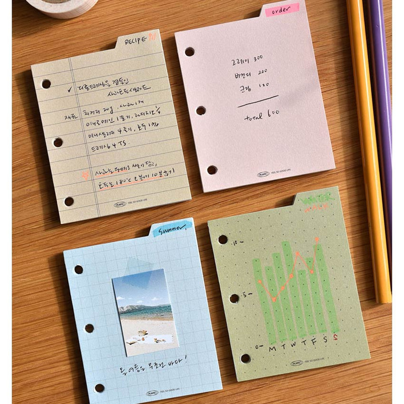 13-16 Option - Plepic Freestyle Small 3-Hole Refill Paper Index Notepad