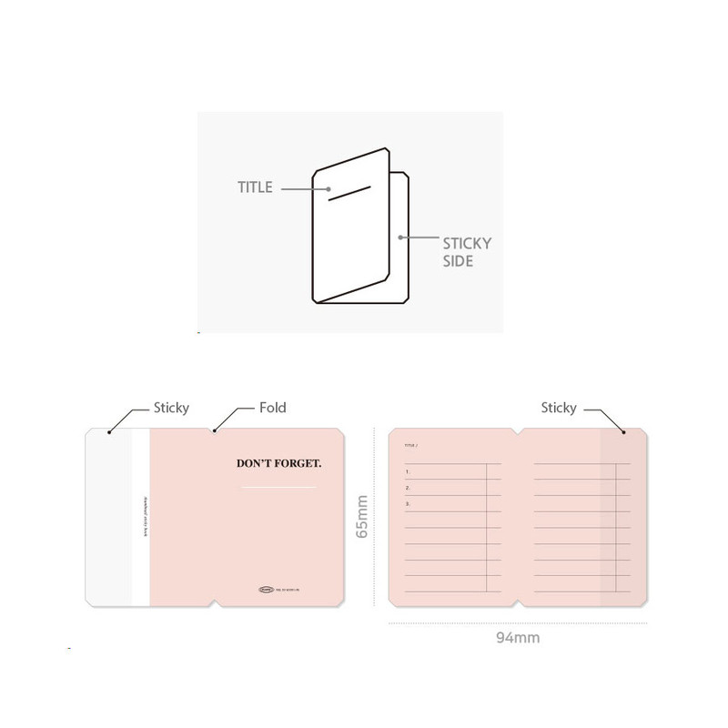 Size - Plepic Thumbnail Folding Sticky Notepad Size - Plepic Thumbnail Folding Sticky Notepad