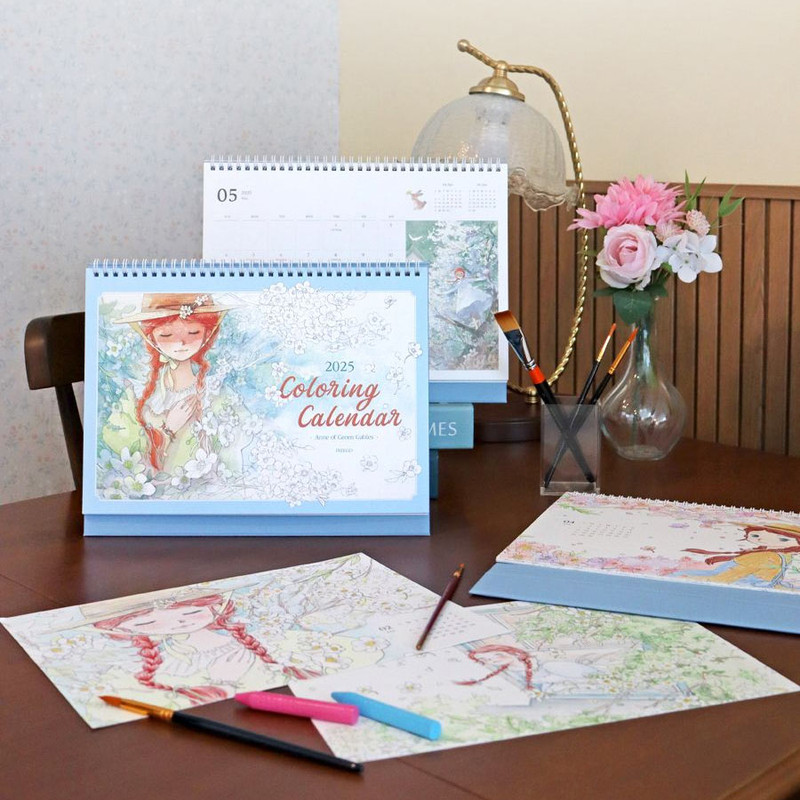 Indigo 2025 Anne A4 Coloring Desk Calendar