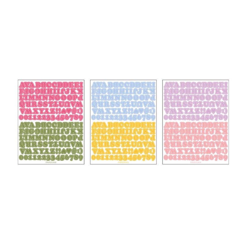 Sticker sheets - Paperian Roly Poly Alphabet & Number Removable Sticker Pack